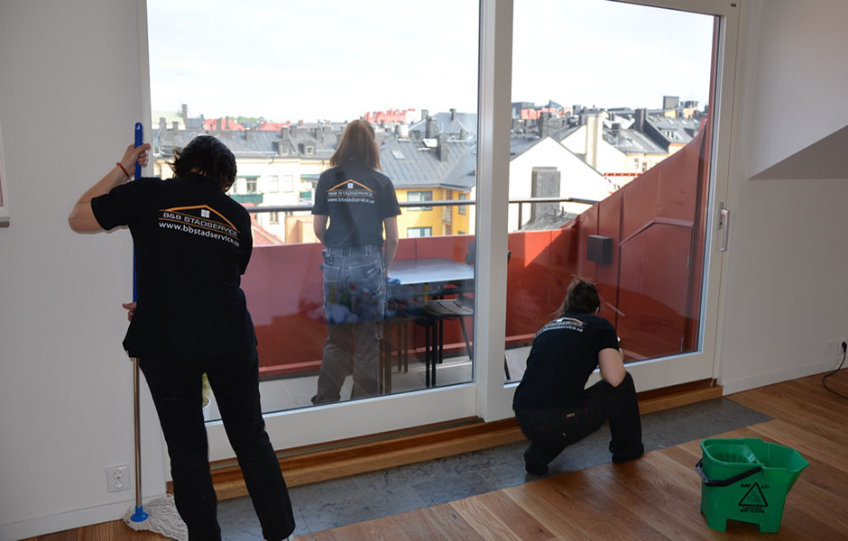 En fönsterputsning i Stockholm