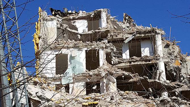 Pågående rivning Stockholm